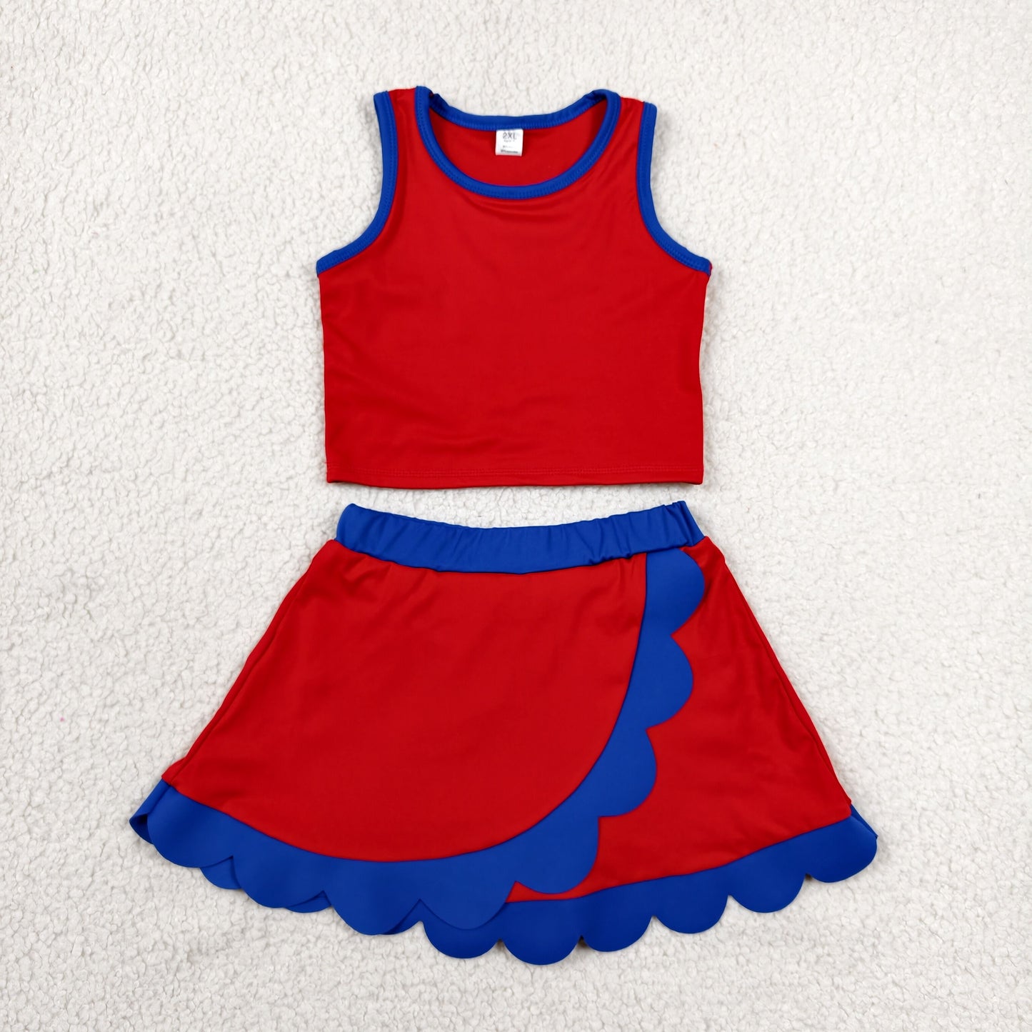 GSD4097 Yoga Cartoon Princess Pink Sleeveless Skorts Girls Set