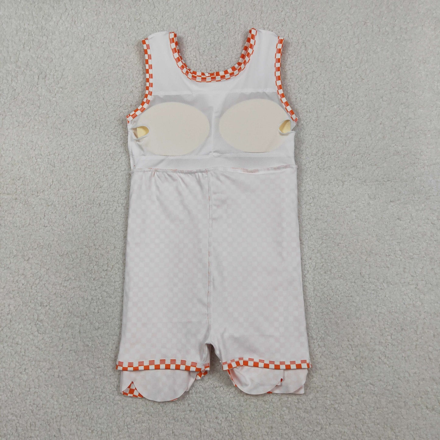 GSD3428 Yoga Orange Checkered Sleeveless Girls Dress