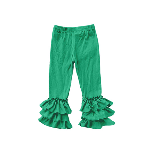 Custom Green ruffles girls pants