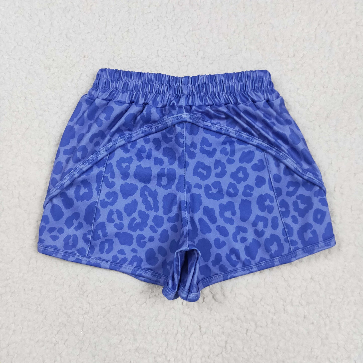 SS0466 yoga blue leopard girls shorts