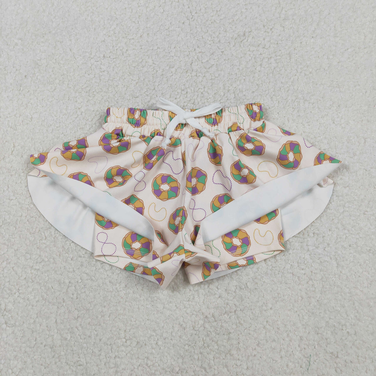 SS0683 yoga Mardi Gras dount girls shorts