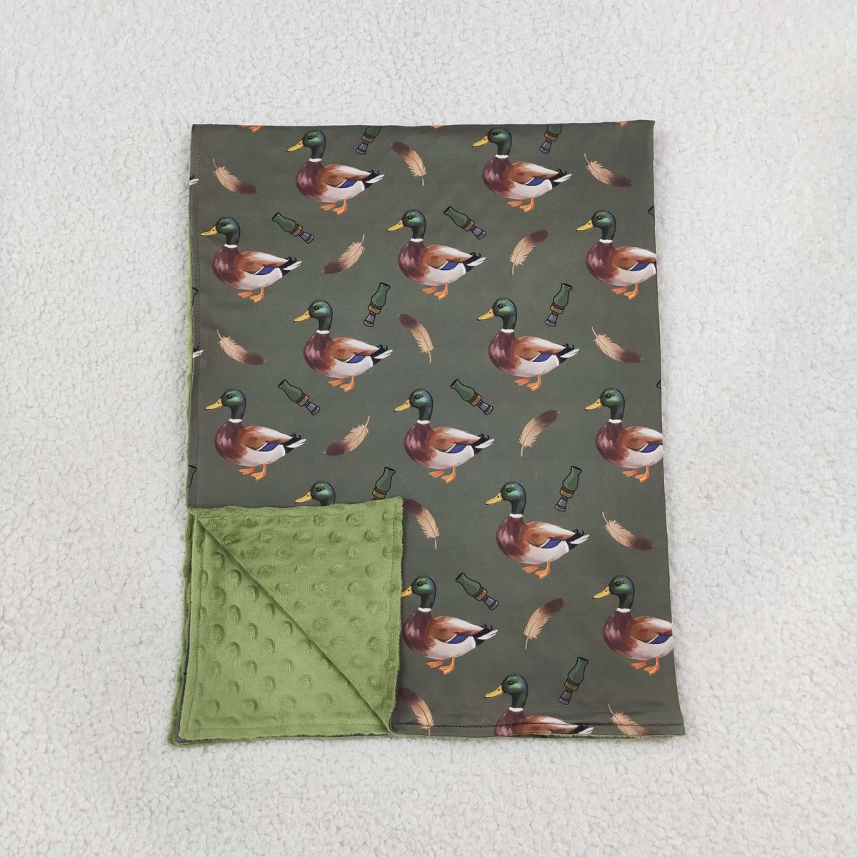 BL0287 Mallard Duck Green Baby Blanket
