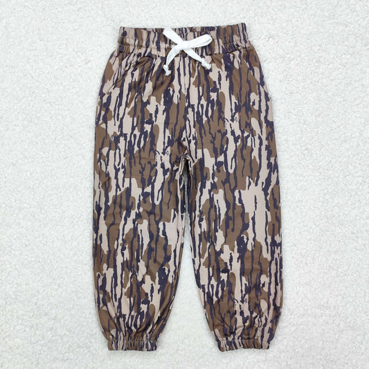 P0649 dark green camo boys milk silk pants