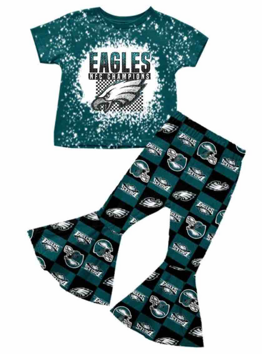 custom S 9.14 Green short sleeve pants girls set