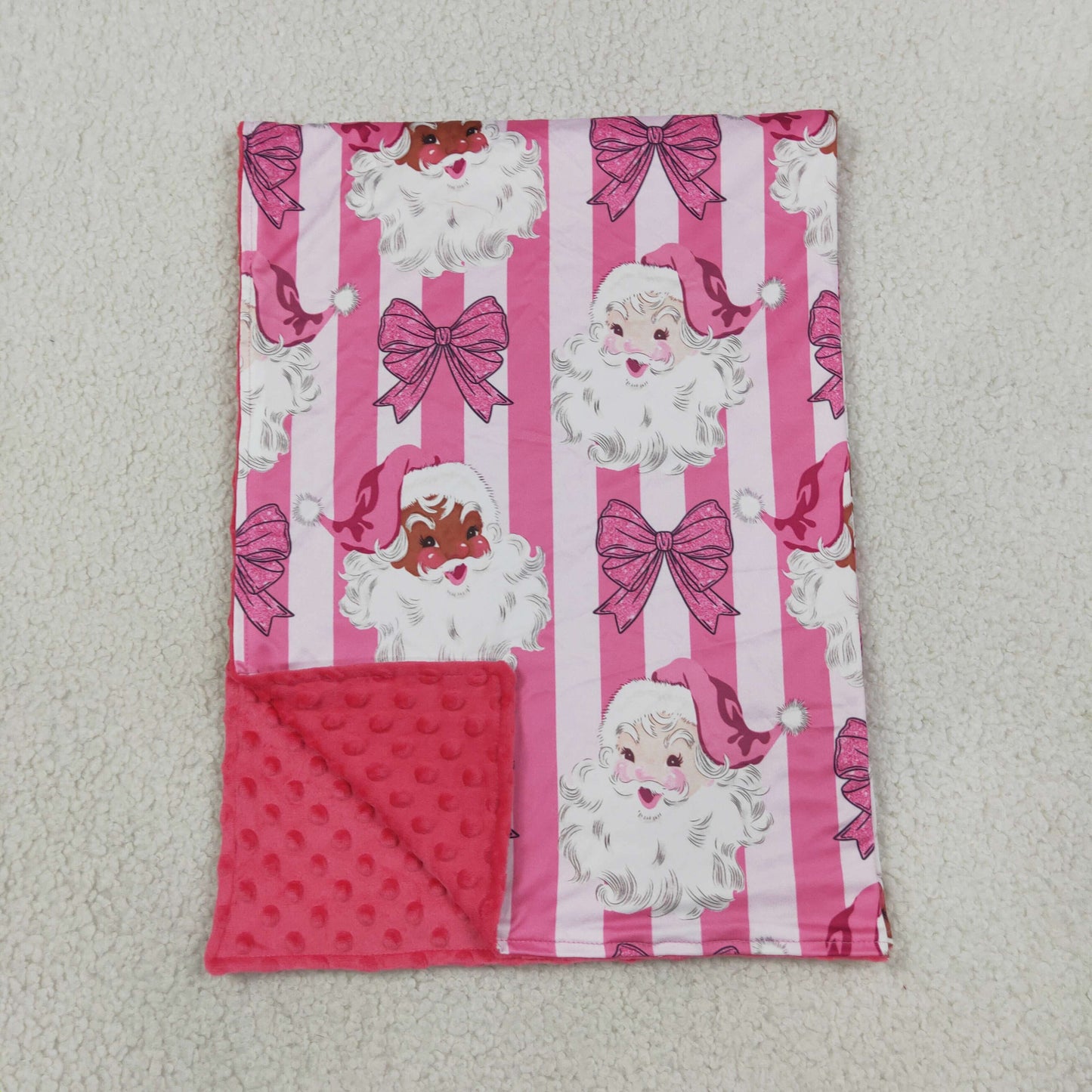BL0255 Christmas Santa Bows Baby Blanket
