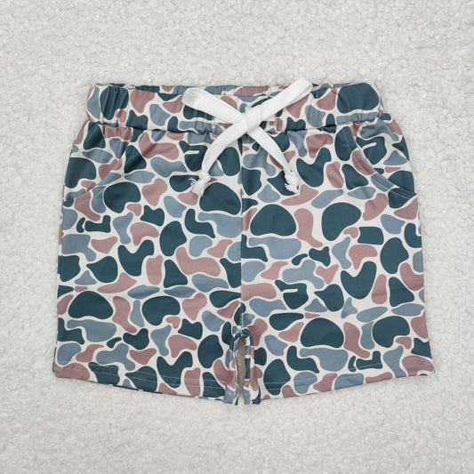 SS0375 Hunting Camo Blue Camo Boys Shorts