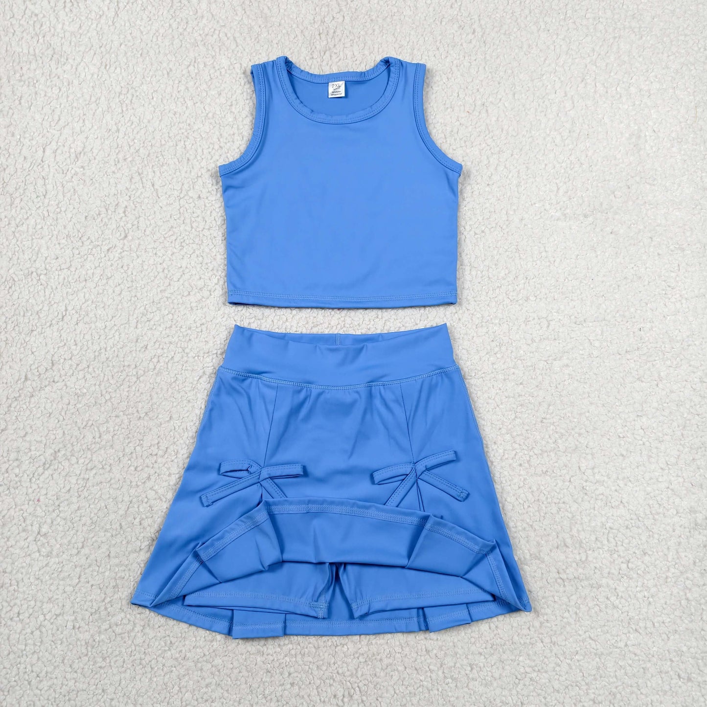 GSD3761 Yoga Blue Sleeveelss Skorts Girls Set