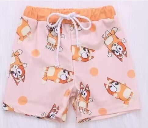 custom S cartoon orange dog swimming trunk niunais