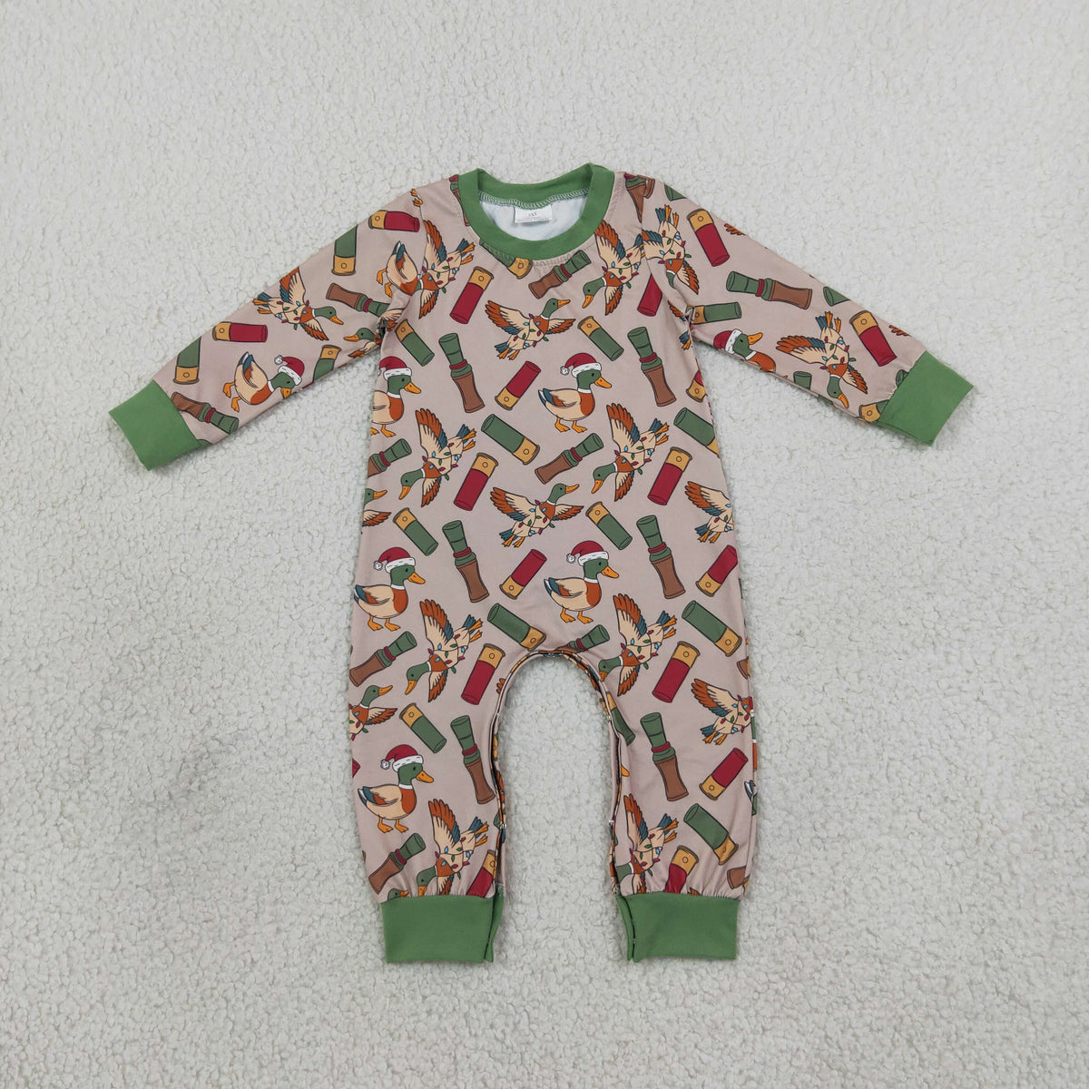 LR3209 Christmas Duck Call Long Sleeve Boys Romper