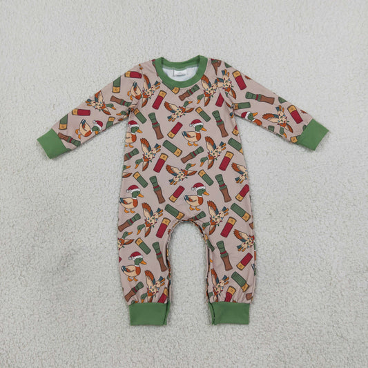 LR3209 Christmas Duck Call Long Sleeve Boys Romper