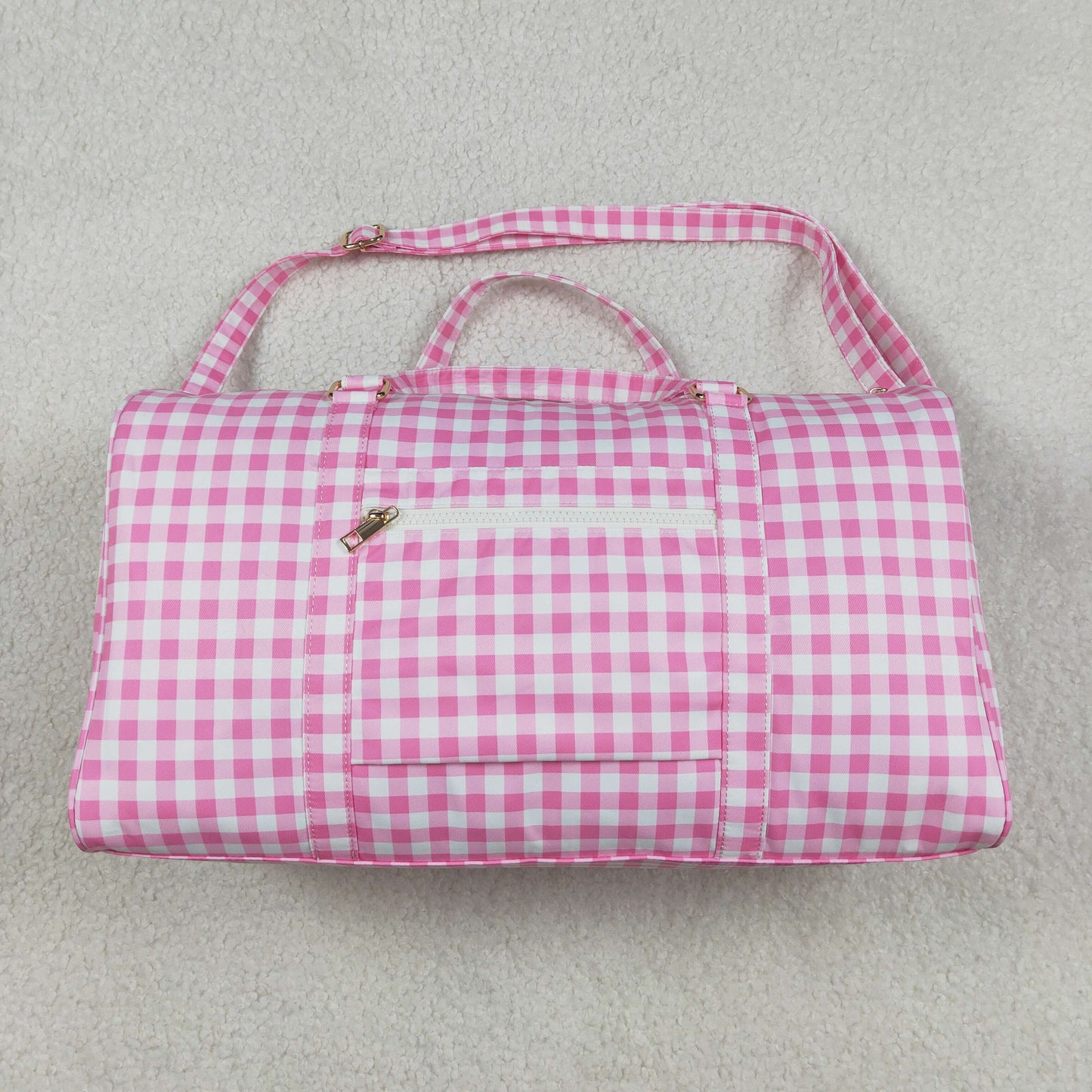 BA0302 pink checkered ruffles bag