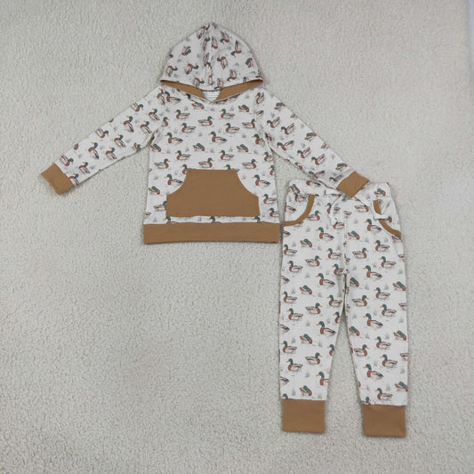 BLP1510 Hunting Mallard Pocket Hoodie Long Sleeve Pants Boys Set