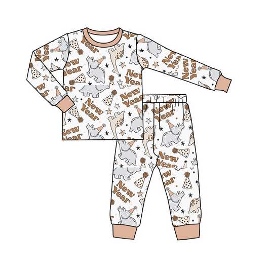 custom S 8.22 New year long sleeve pants boys pajamas