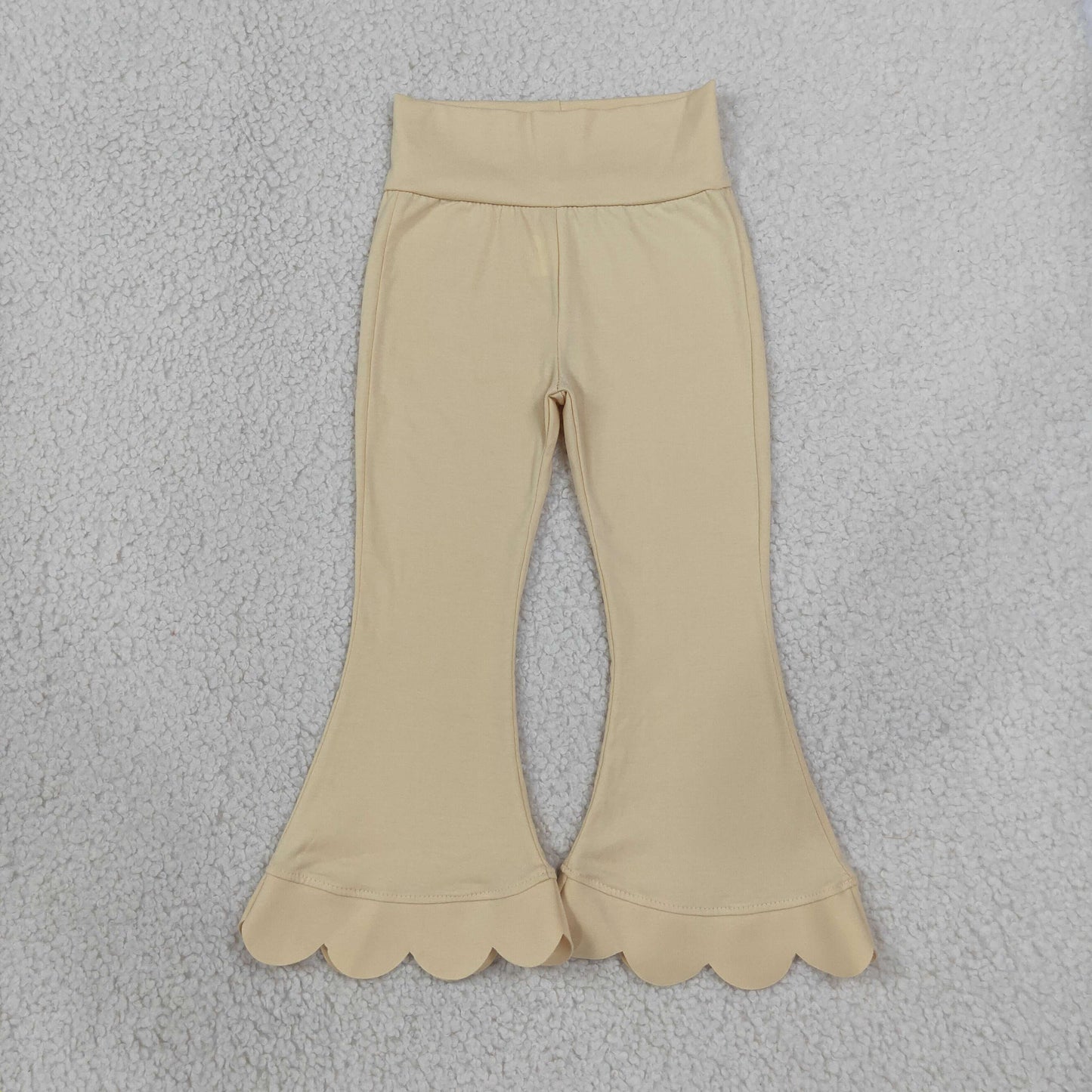 P1078 Scallop Khaki Girls Pants