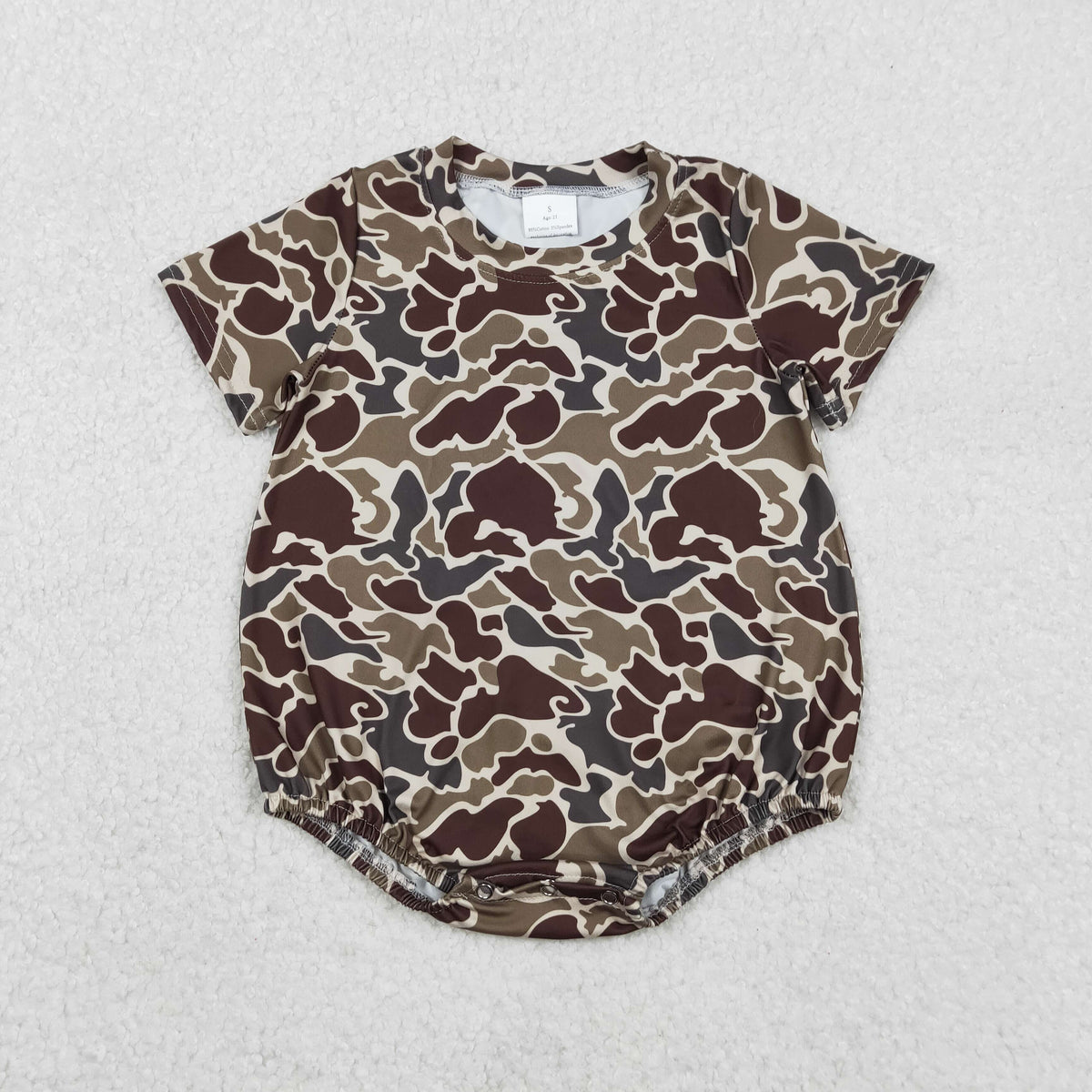 SR3453 Hunting Camo Short Sleeve Boys Romper
