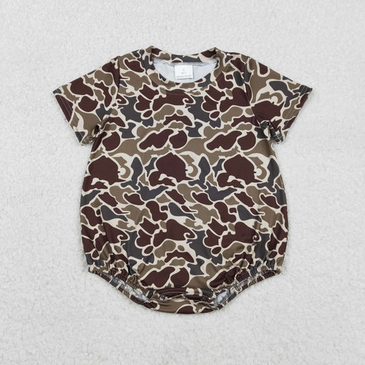 SR3453 Hunting Camo Short Sleeve Boys Romper