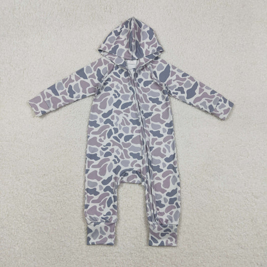 LR2813 hunting camo hoodie zipper long sleeve boys romper