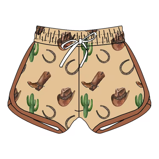 custom style Western cactus girls short