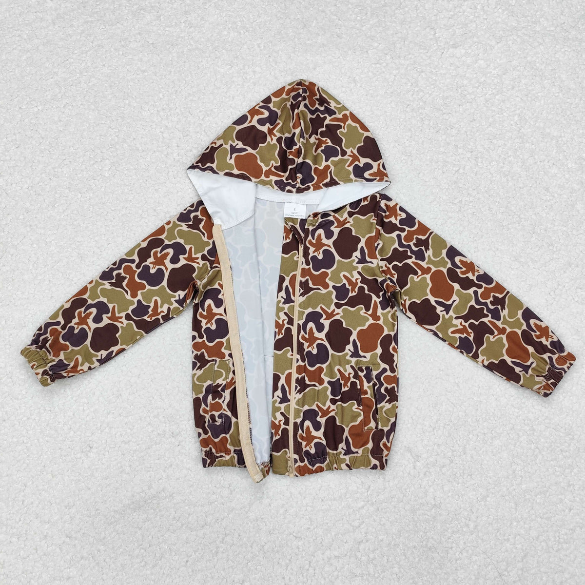 BT0762 old school camo long sleeve hoodie boys coat