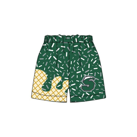 Custom Moq 3 Football team school SKIRTS green adult shorts