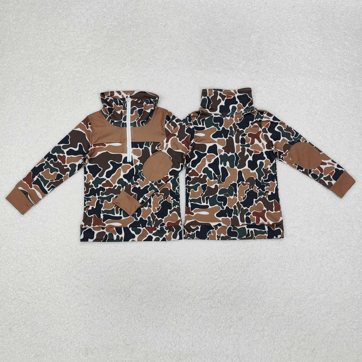 BT0810 brown camo long sleeve boys pullover