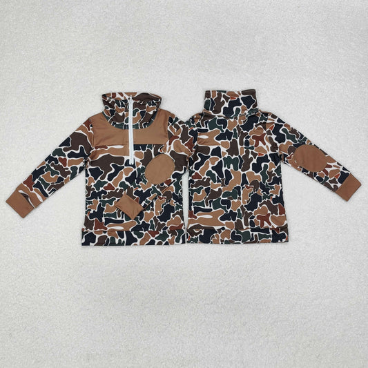 USA SHOP BT0810 brown camo long sleeve boys pullover