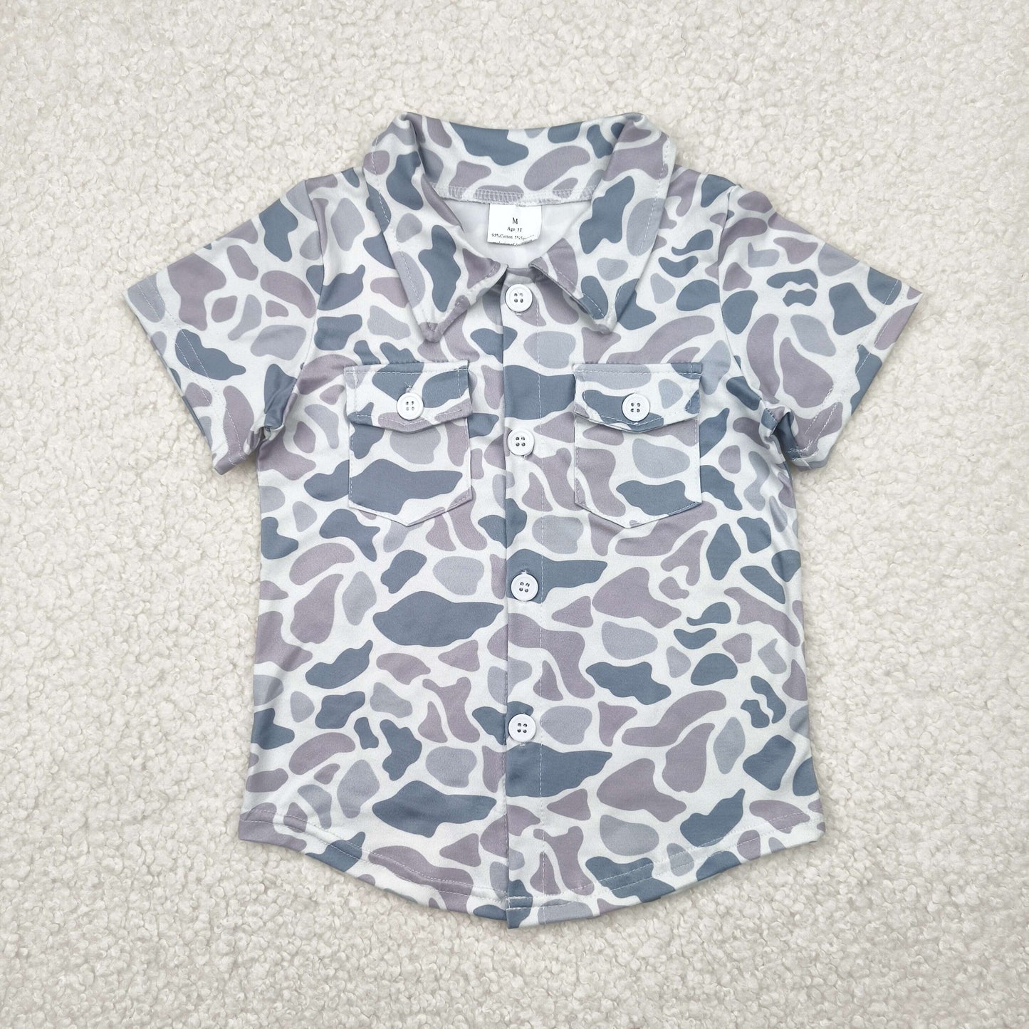 BT1202 Hunting camo grey camo short sleeve boys top