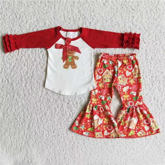 6 B10-37 Christmas Adorable Gingerbread Girls Outfits