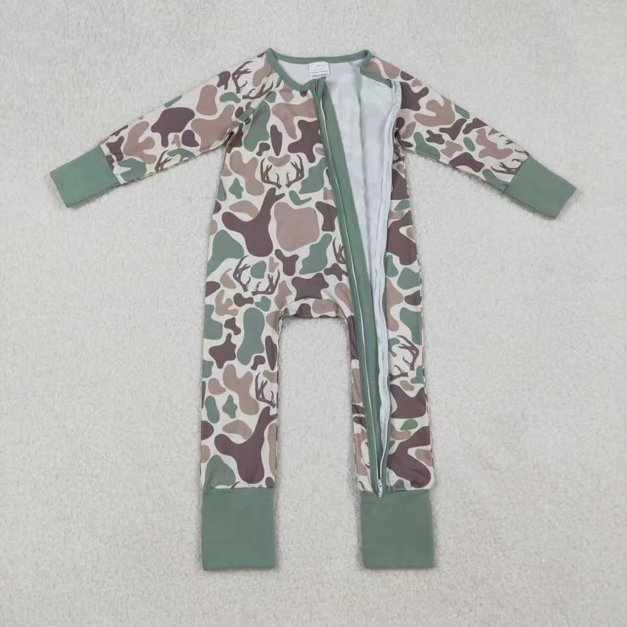 hunting camo deer romper/hoodie coat RTS Sibling Clothes