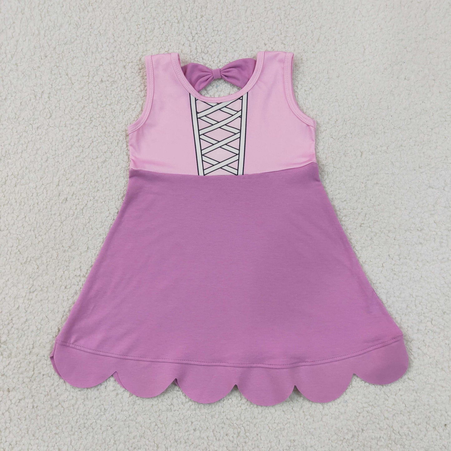 GSD2518 cartoon princess hot pink sleeveless girls dress