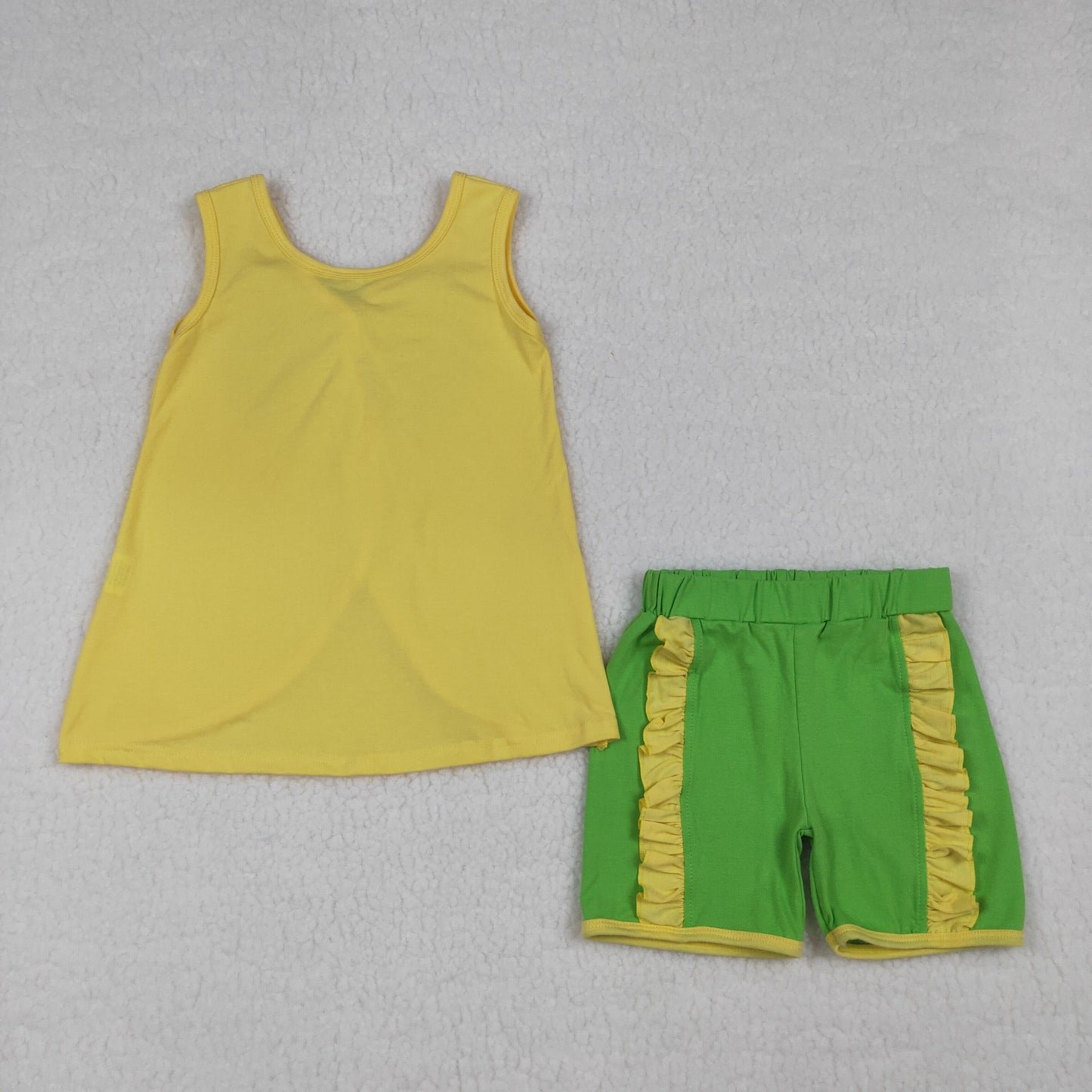 GSSO3464 Cartoon Princess Sleeveless With Bow Shorts Girls Set