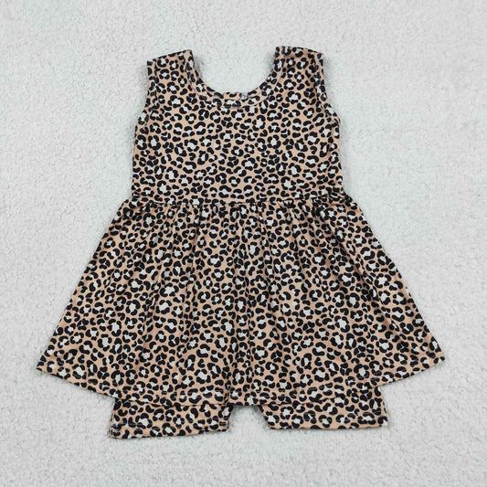 SR3070 cow print sleeveless girls jumpsuits