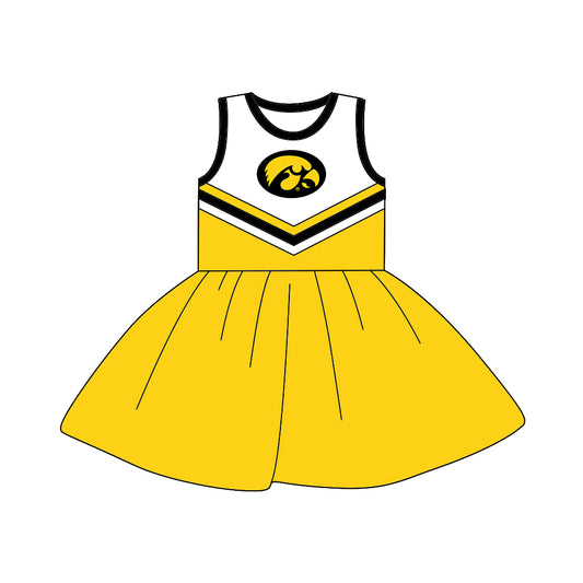 custom Team dress 18 yellow sleeveless girls dress