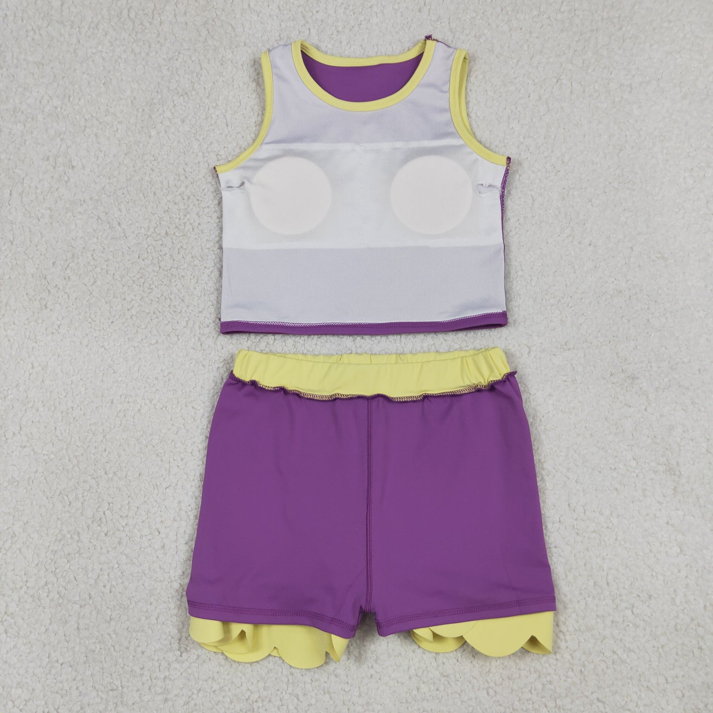 GSD4015 Yoga Purple Sleeveless Skorts Girls Set