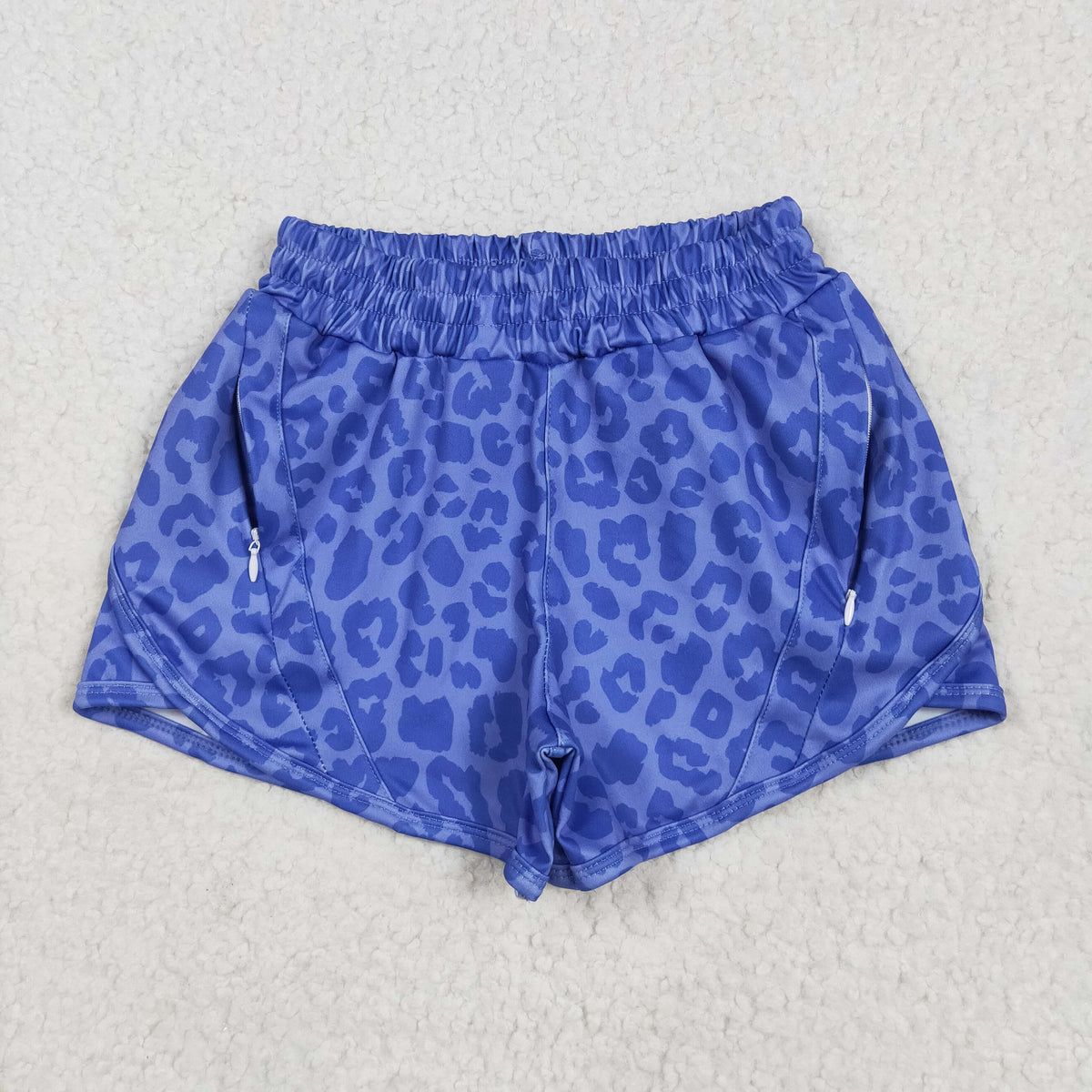 SS0466 yoga blue leopard girls shorts