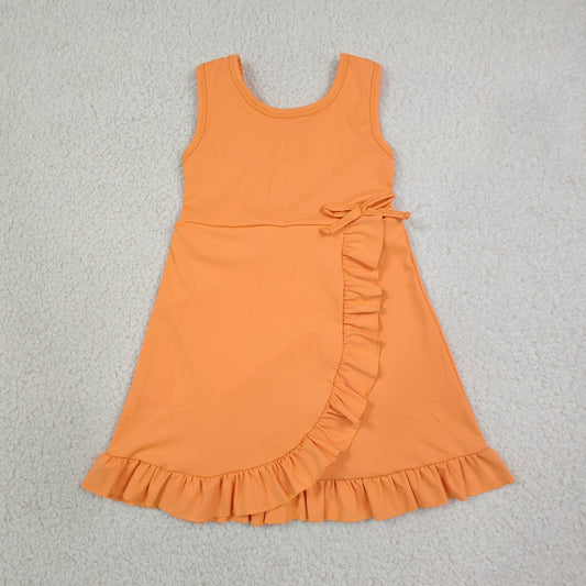 GSD3767 Yoga Orange Sleeveless Skorts Girls Dress