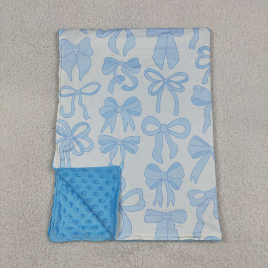BL0224 blue bows baby blanket