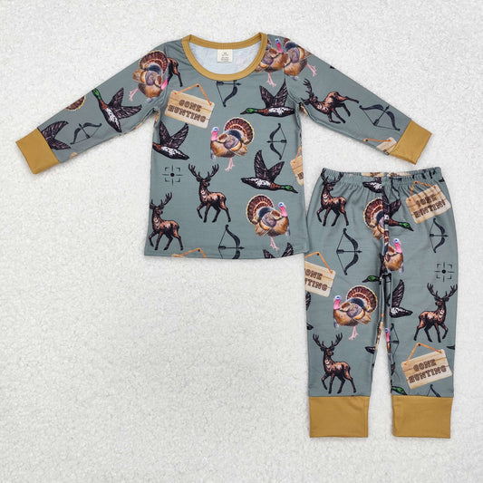 bamboo BLP0819 hunting turkey mallard long sleeve pants boys pajamas