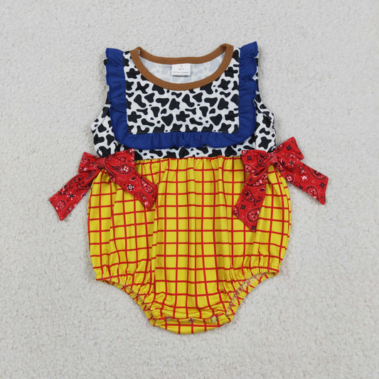 SR4115 Cartoon Toy Bows Girls Romper
