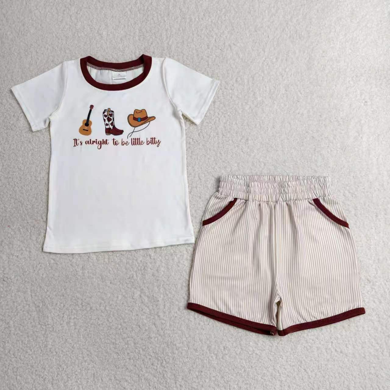 It's Alright To Be Little Bitty Set/Romper RTS Sibling Clothes