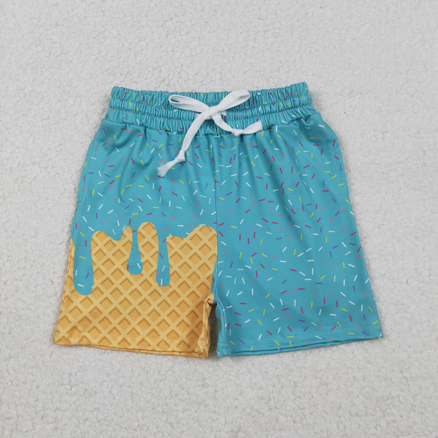 SS0623 green sprinkles boys shorts