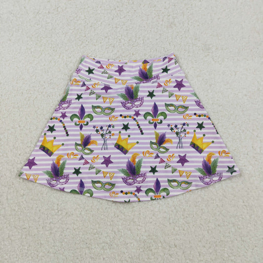GLK0167 yoga Mardi Gras skorts girls skirt