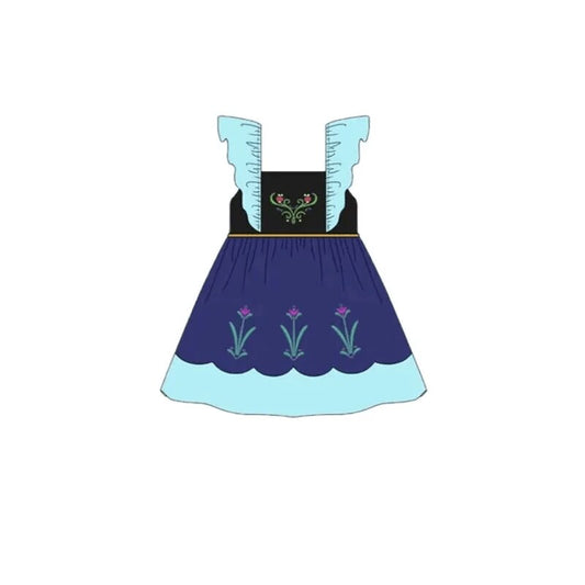 custom S cartoon princess flutter sleeve girls dress