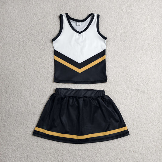 GSD4201 Yoga Black Sleeveless Skorts Girls Set