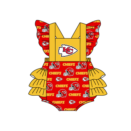 custom S 9.11 Team yellow red romper