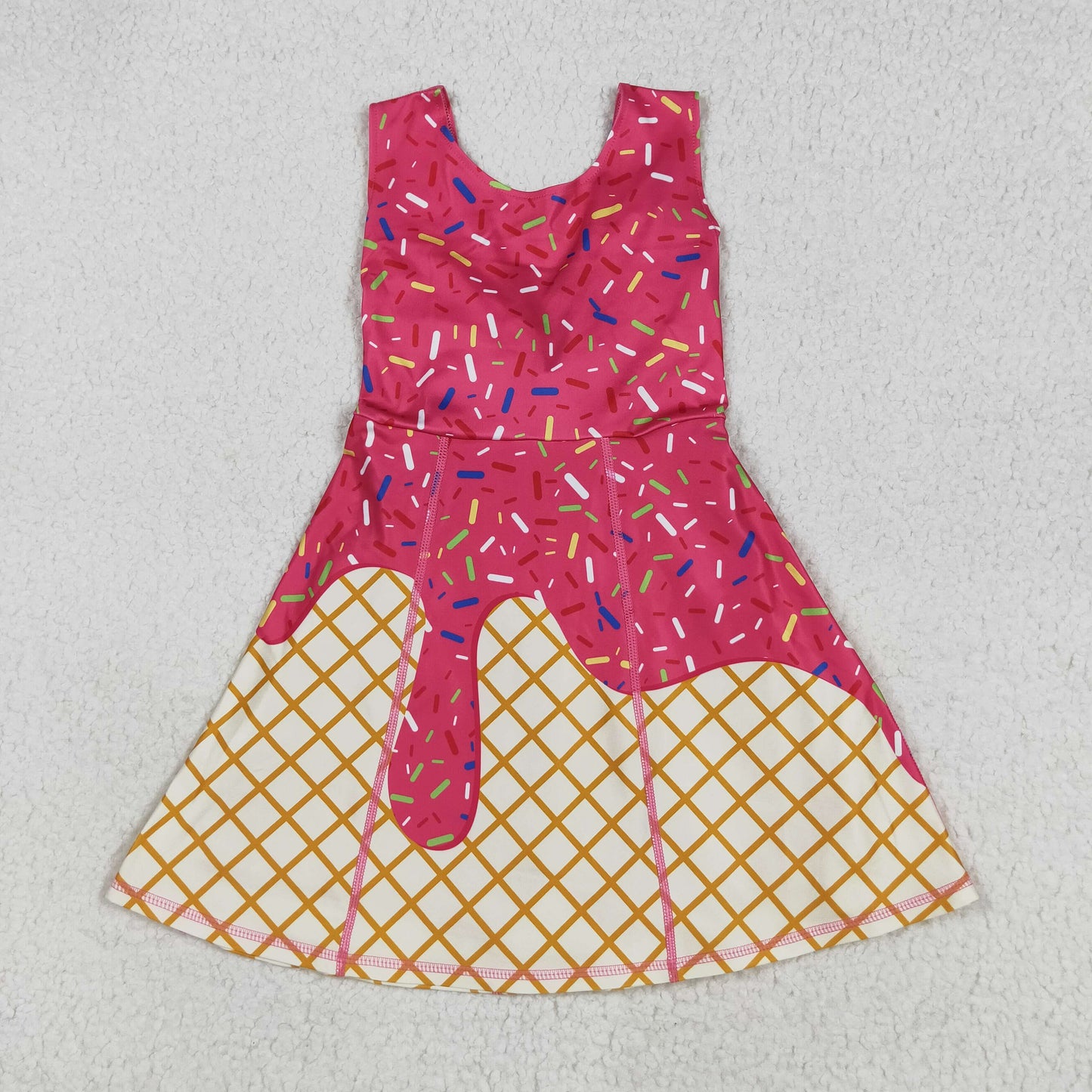 GSD2747 yoga ice hot pink sleeveless skorts girls dress