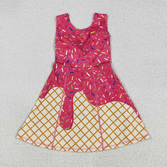 GSD2747 yoga ice hot pink sleeveless skorts girls dress