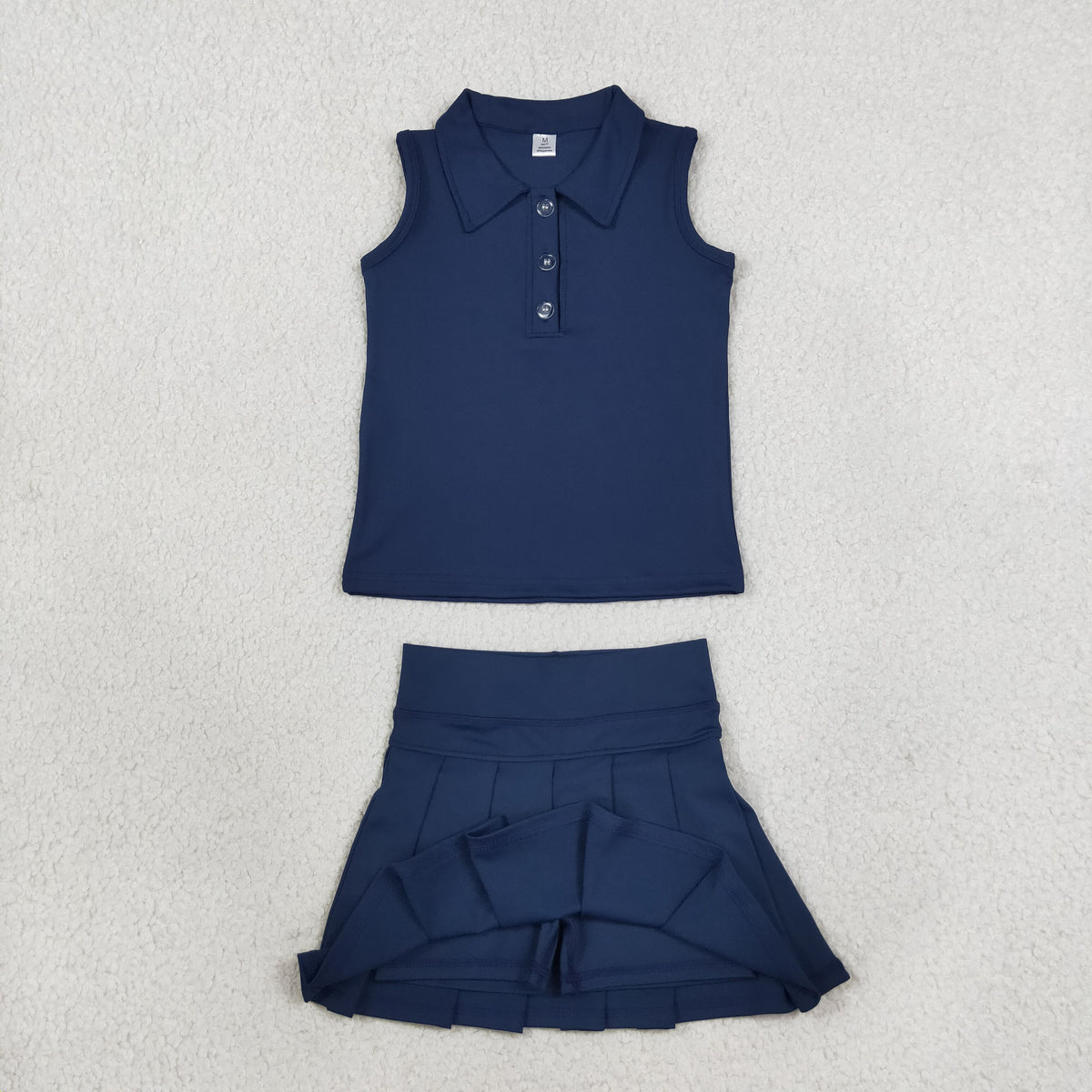 GSD2796 Yoga Navy Blue Sleveless Skorts Girls Set