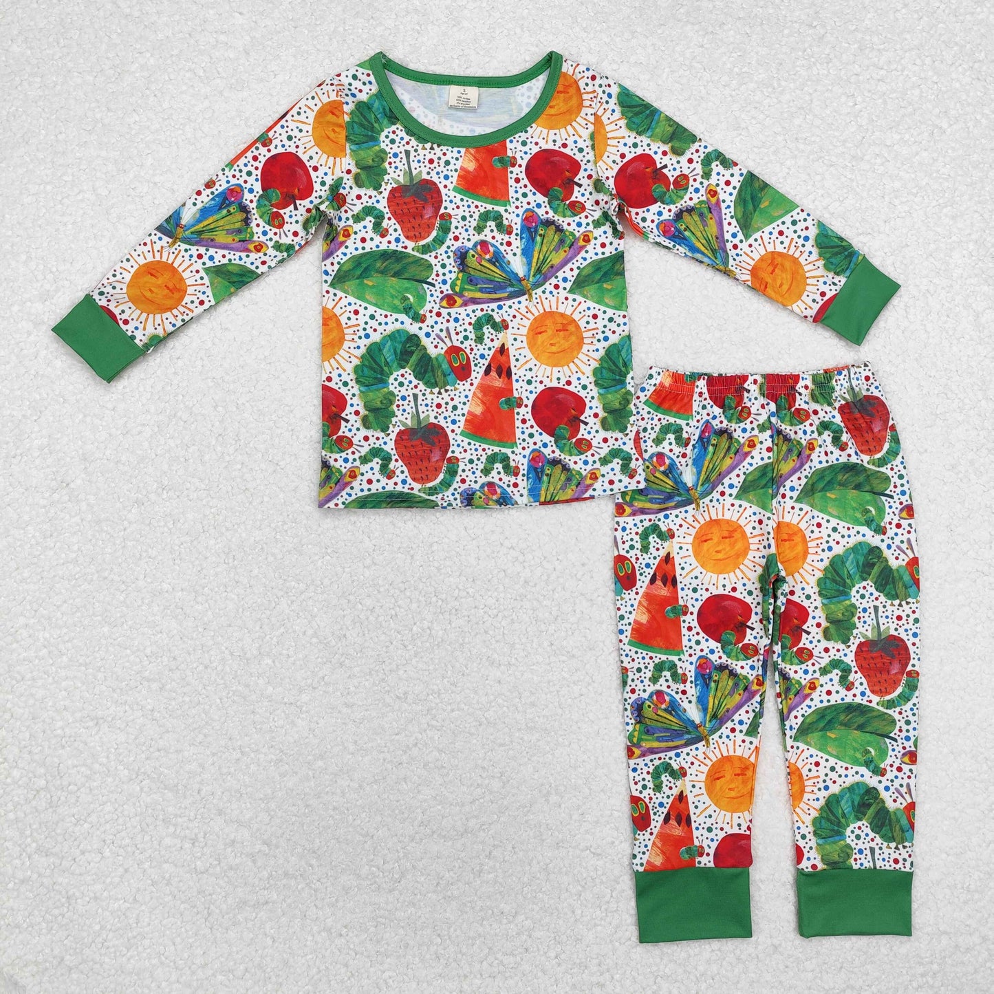 bamboo BLP0909 cute caterpillar colorful dot long sleeve pants boys pajamas