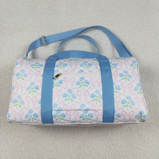USA SHOP BA0294 blue flowers pink bows blue ruffles bag